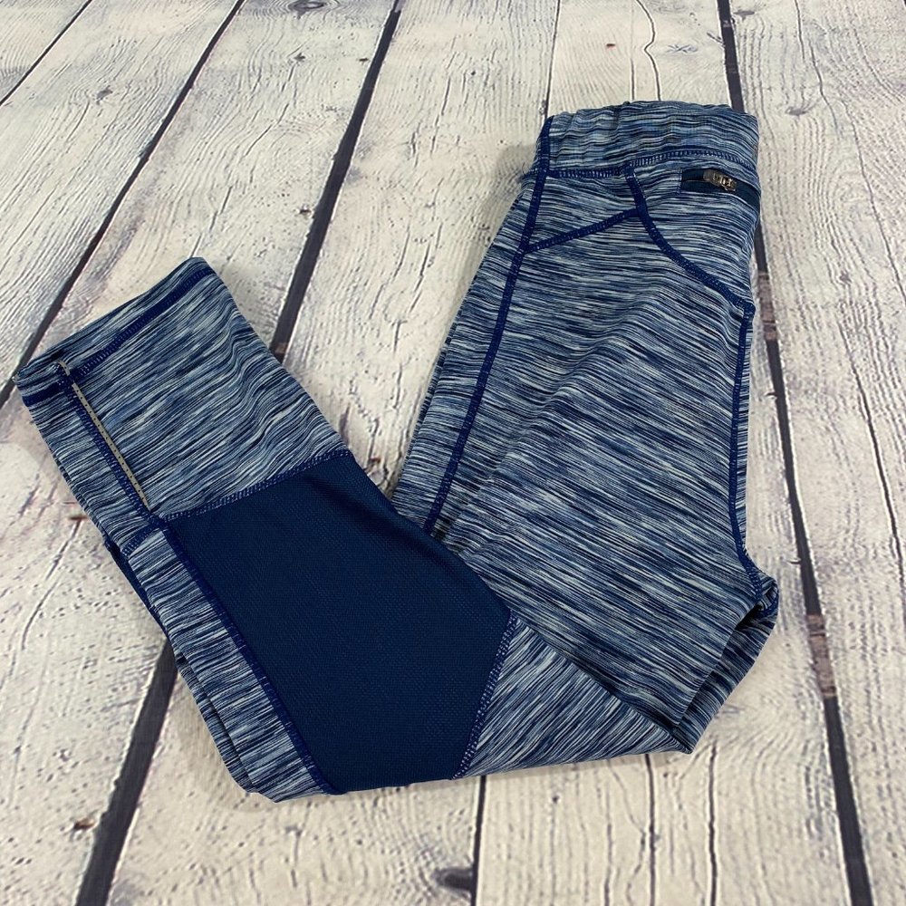 Kyodan Striped Sport Yoga Blue Legging Pants - Picture 4 of 6